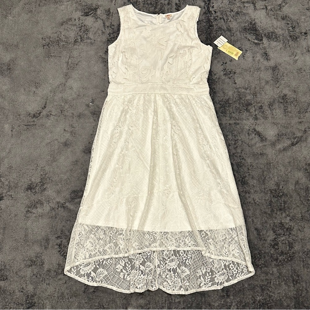 Reba Country Festival White Lace Hi-Low Sleeveless Dress